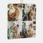 4 Photo Bow Wrap Christmas Family Keepsake Keramikornament (Rechts)