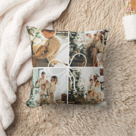 4 Photo Bow Wrap Christmas Family Keepsake Kissen