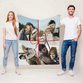 4 Photo Bow Wrap Christmas Newlyweds Modern Fleecedecke