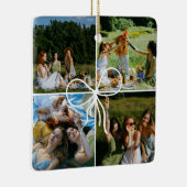 4 Photo Bow Wrap Christmas Present Best Friend Keramikornament (Rechts)