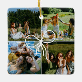 4 Photo Bow Wrap Christmas Present Best Friend Keramikornament