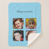 4 photo collage add text blue sherpadecke (Vorderseite)