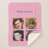4 photo collage add text pink sherpadecke (Vorderseite)