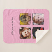 4 photo collage add text pink sherpadecke (Vorderseite (Horizontal))