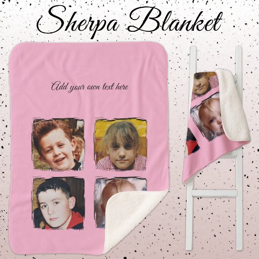 4 photo collage add text pink sherpadecke