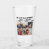 4 photo collage and personalized text photo gift glas (Vorderseite)