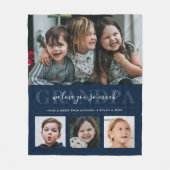 4-Photo Collage & Custom Text Grandpa/Grampa/Other Fleecedecke (Vorderseite)