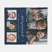 4-Photo Collage & Custom Text Grandpa/Grampa/Other Fleecedecke (Vorderseite (Horizontal))