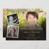 4 Photo Collage Retirement Party Einladung (Vorne/Hinten)