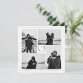 4 Photo Collage Wedding Anniversary Greeting Card (Stehend Vorderseite)