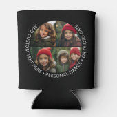 4 Photo Collage with Curvature Custom Text Around Dosenkühler (Rückseite)