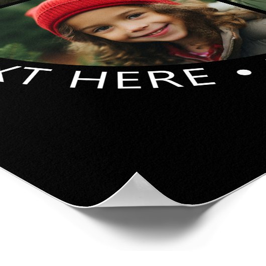 4 Photo Collage with Curvature Custom Text Around Poster (Ecke)