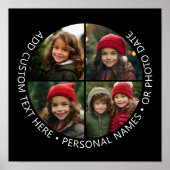 4 Photo Collage with Curvature Custom Text Around Poster (Vorne)