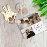 4 Photo Custom Collage Initial Heart Personalized Schlüsselanhänger<br><div class="desc">Create a Custom 4 Photo Custom Collage Initial Heart Personalized keyring from Ricaso</div>