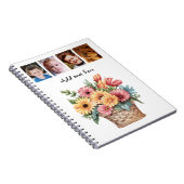 4 photo custom text gerbera flowers white notizblock (Rechte Seite)