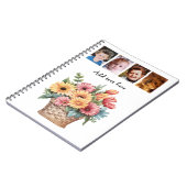 4 photo custom text gerbera flowers white notizblock (Linke Seite)
