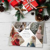 4 Photo Family Christmas Card Trees Design Dankeskarte