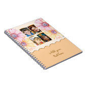 4 photo flowers text orange brown notizblock (Rechte Seite)