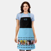 4 photo initials polka dots black blue schürze (Getragen)