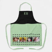 4 photo initials polka dots black green schürze (Vorderseite)