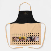 4 photo initials polka dots black peach schürze (Vorderseite)