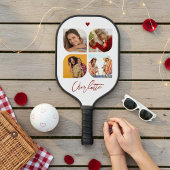 4 Photo Modern Trendy Simple Personalized Name Pickleball Schläger
