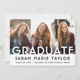 4 Photo Simple Modern Bold Typography Graduation Ankündigung