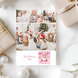 4 Photo Vintage Pink Nutcracker Christmas Feiertagskarte