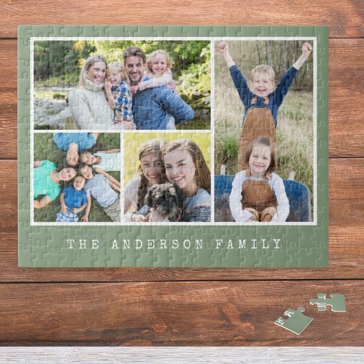 4 Photos Gallery Collage Family Personalized Puzzle