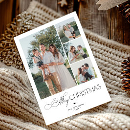 4 photos minimalist elegant Merry Christmas Feiertagskarte