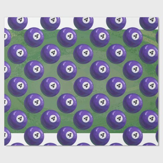 4 Pool Ball Muster Geschenkpapier (Flach)