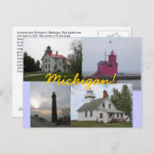 4 Postkarten vom Lake Michigan Lighthouse (Vorne/Hinten)