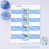 4 pro Blatt Bar Soap Bands Blue Paper Gastgeschenk (Einzeln)