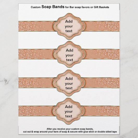 4 pro Blatt Seifenband Rose Orange Ribbon Favorite (Vorne)