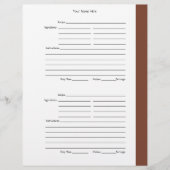 4 pro Seite - Braune, zweiseitige Rezeptseiten (Vorderseite)