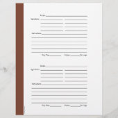 4 pro Seite - Braune, zweiseitige Rezeptseiten (Rückseite)