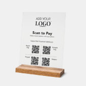 4 QR Code Scan zur Bezahlung moderner Beruflicher  Acrylschild (Winkel)