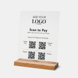 4 QR Code Scan zur Bezahlung moderner Beruflicher Acrylschild