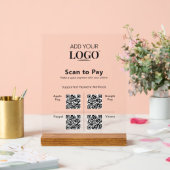4 QR Code Scan zur Bezahlung moderner Beruflicher  Acrylschild (Hochzeit)