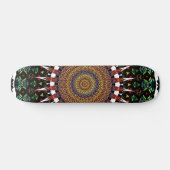 4 Quadrat. Strudel-Mandala Skateboard (Horizontal)