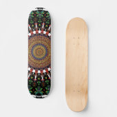 4 Quadrat. Strudel-Mandala Skateboard (Vorderseite)
