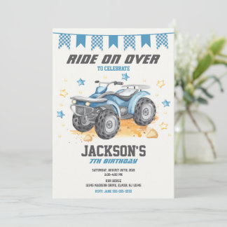 4-Rad-Geburtstagseinladung / Quad-Bike / ATV Einladung