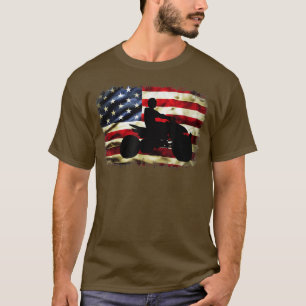 4-Rad-Quad Vintage-amerikanische-Flagge-Fahrrad-Ge T-Shirt