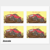 4-Rad-Schlammkahn Thunder_Cove Rechteckiger Aufkleber (Blatt)