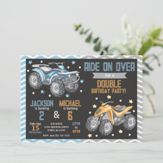 4 Räder Quad Bike ATV Gemeinsamer Geburtstag Einladung