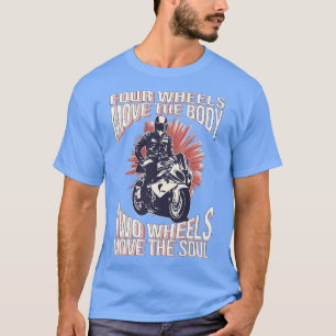 4 Räder von Männern bewegen den Körper 2 Räder und T-Shirt