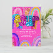 4. Rainbow Birthday Einladungen (Stehend Vorderseite)