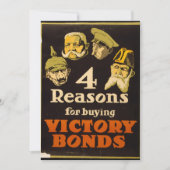 4 Reasons For Buying Victory Bonds - WWI Propagand Einladung (Vorderseite)