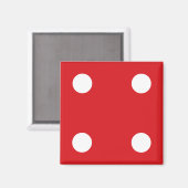 4 Red Dice Magnet (Vorderseite/Rückseite)