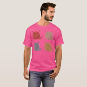 4 Retro-Wollbälle Design Geschenk für Stricker Str T-Shirt (Vorne ganz)